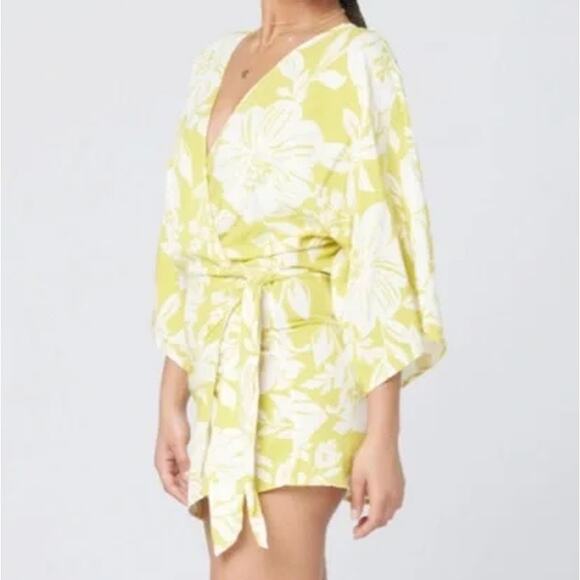 L*Space Pfeiffer Cover-Up Wrap Dress In Havana Blooms L - Picture 8 of 8